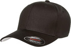 Flexfit Unisex Cotton Twill Fitted Baseball Cap  Black  Large-x-large