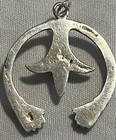 Vintage Sterling Silver Naja Pendant Red Coral Southwestern Native 4 5g