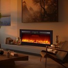 60 Inch 1500w Electric Fireplace Wall Mounted Recessed With Remote Control Us