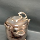 Vtg Mcm Sheridan Silver On Copper Footed Ice Bucket W insert  no Tongs 