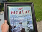 C  1990 s Miller High Life Wolf Wolves Beer Mirror Bar 4th Edition Set Sign