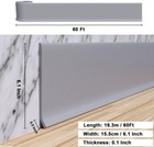 Flexible Baseboard Molding Trim 6 Inch X 60 Feet Self-adhesive Vinyl Gray