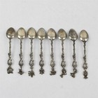 Lot Of 8 Vintage Silver-plated Figural Demitasse Spoons Ornate Handles Italy