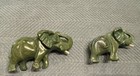 Vintage Carved Green Elephants