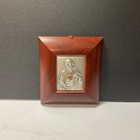 Vintage Small Framed Creazioni Artistiche Sacred Heart Silver Plate Relief Art