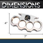 Decorative Metal Brass Knuckles Car Decal Set  7 X 4 Inches  Gold Metallic 