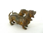 Vintage  Cold Painted Bronze  Dachshunds  Vienesse  Austrian  Adorable