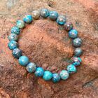 Natural Blue Sea Sediment 8mm Beaded Bracelet Healing Chakra Stretch Bracelet