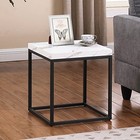 18-inch White End Table   Side Table   Coffee Table For Living Room  Marble
