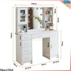 Vanity Makeup Table Set Dressing Desk With 10 Led Lighted Mirror   Glass Cabinet