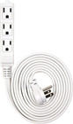 10 Ft Flat Multiple Outlet Extension Cord - Ul-listed 3-prong - White