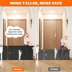 Pawtners Retractable Baby Gates Extra Wide 41  Tall Extends Up To 71  Wide Black
