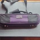 Max Purple Fabric Flute Case With Carry Strap  Padded  Zipper Closure