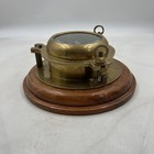 Antique Marine Corps Ship Porthole Analog Solid Brass And Wood Wall Clock