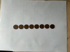   canadian Pennies Set Of 8 Coins From 1980  - 1989  Copper 1 Cent  