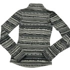 Nike Pro Pullover Womens X Small Grey Fair Isle Stripe Hyperwarm Dri Fit 1 2 Zip