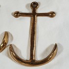 4 Solid Brass Boat Anchor Wall Hangings 6 x4  Home Decor Nautical Navy Military