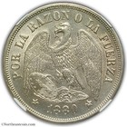 1880-so Chile Peso Ngc Ms61