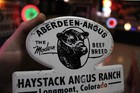 Rare 1950s Aberdeen Angus Ranch Farm Dealer Stamped Painted Metal Topper Sign