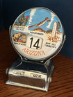 Vintage Perpetual Flip Chrome Desk Calendar Arizona Roadrunner