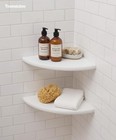 9 Inch Super White Engineered Marble Corner Shower Shelf Bathroom Caddy  Wall   