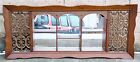 52 x21  Vintage Mid Century Antique Old Wood Wooden Wall Shadow Box Mirror Glass