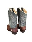 Old West Womens Western Leather Boots Size 6 5 Medium Slate Blue Gray Brown
