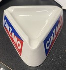 Vintage Cinzano Vermouth Triangular Ceramic Advertising Ashtray White Breweriana