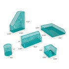 5 Piece Dark Teal Desk Organizer Set - Desk Organizers And Accessories For Women