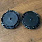 2 Vintage Black Coat Buttons 2 1 8  Bakelite   Swirl Chunky Round Clothes Sewing