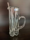 Crystal Clear Industries Heavy Glass Martini Pitcher W  Glass Teardrop Stirrer 