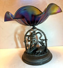 Middletown Hard White Metal Antique Neptune Centerpiece Pedestal Bowl  Brides Bk