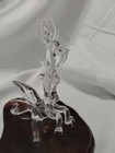 Detailed Hand Blown Glass Dragon On Beautiful Wooden Stand