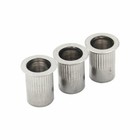 100x Knurled Body Countersunk Open End Cylinder Rivet Nut Insert Stainless Steel
