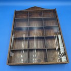 Vtg Large Wood Wall Display Case Trinket Shelf Glass Knick Knack Cabinet