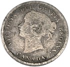 1896 Canadian 5 Cent Silver Coin Victoria Dei Gratia Regina Key Date Nickel Era