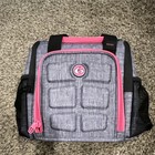 Six Pack Fitness Mini Lunch Bag Gray Pink Black With 4 Meal Containers