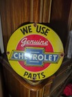 Vintage Chevrolet Sign - Sales Service Automobile Motors Gas Pump Porcelain Sign