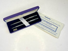 Vintage Centennial Pen And Pencil Set Chrome Crosshatch Design Nos