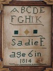 Eastlake Adirondack Frame   Antique Style Alphabet Sampler 13 75 X 11 5 Vertical
