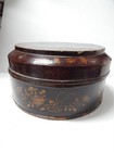Vintage Chinese   Tibetan Lidded Storage Box - Hand Made   Painted Designs