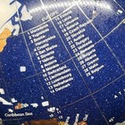 Small Vintage Lapis World Globe Semiprecious Stones 10 5    Tall  5    Wide
