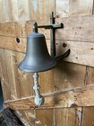 Brass bronze Ship Bell W anchor Wall Mount Rope Pull Nautical Decor
