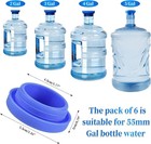 Silicone Replacement Caps Pack Of 6  No Spill 5 Gallon Water Jug Lids Blue