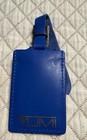 Tumi Small Blue Leather Luggage id Replacement Tag 3x2 Inches