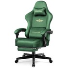Ergonomic Gaming office Chair W Footrest Spring Cushion Reclining Wide Seat