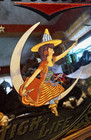 Vtg Miller High Life    girl On The Moon  14  X 14  Mirror Beer Bar Wood 1980