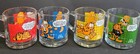 Garfield Vintage 1978 Coffee Cups Mugs Mcdonalds Glasses Set 4 Jim Davis Checked