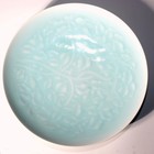 Kaiji Tsukamoto Living National Treasure Seihakuji Celadon Plate Karakusa Signed