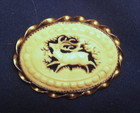 Antique Victorian Hand Carved Large Bone Pin Of Stag deer  highly Detailed  